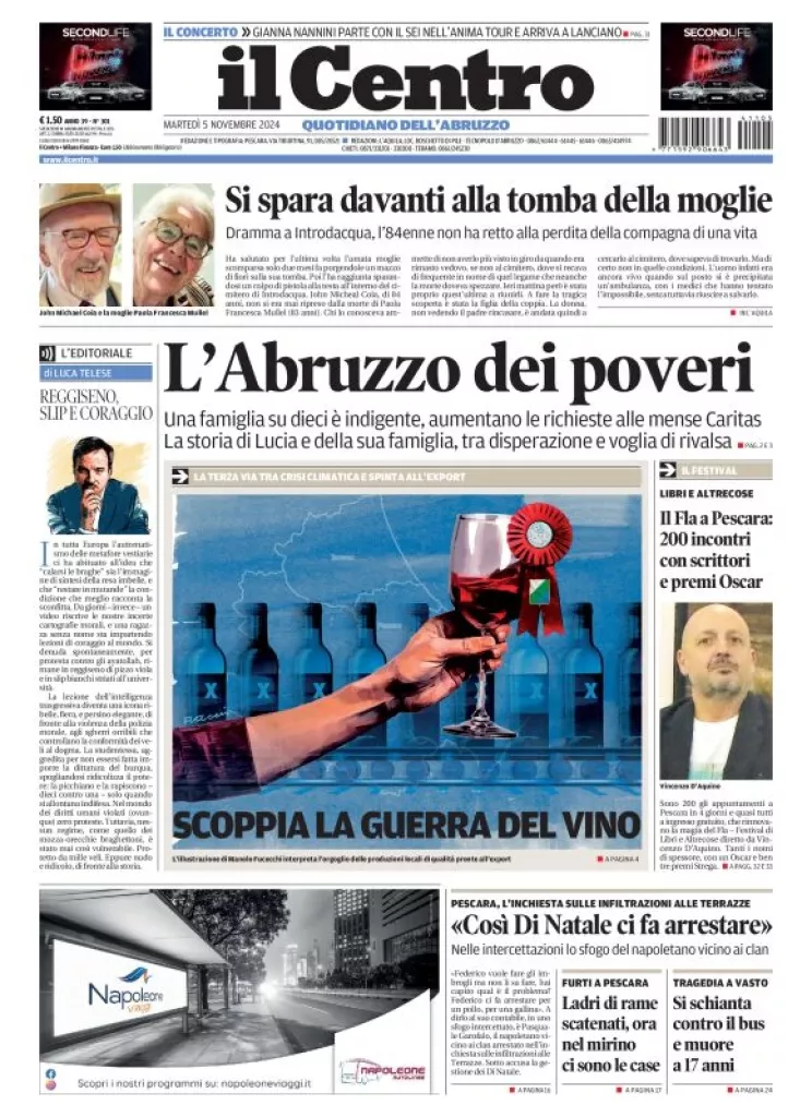 Prima-pagina-il centro-oggi-edizione-del-2024-11-05